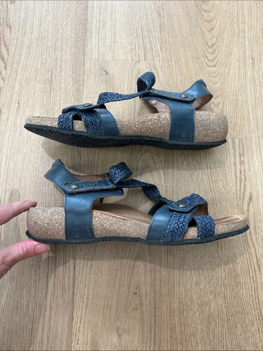 Taos Trulie Braided Navy Blue Sandals Size US 11 11.5 EU 42 - Picture 2 of 7